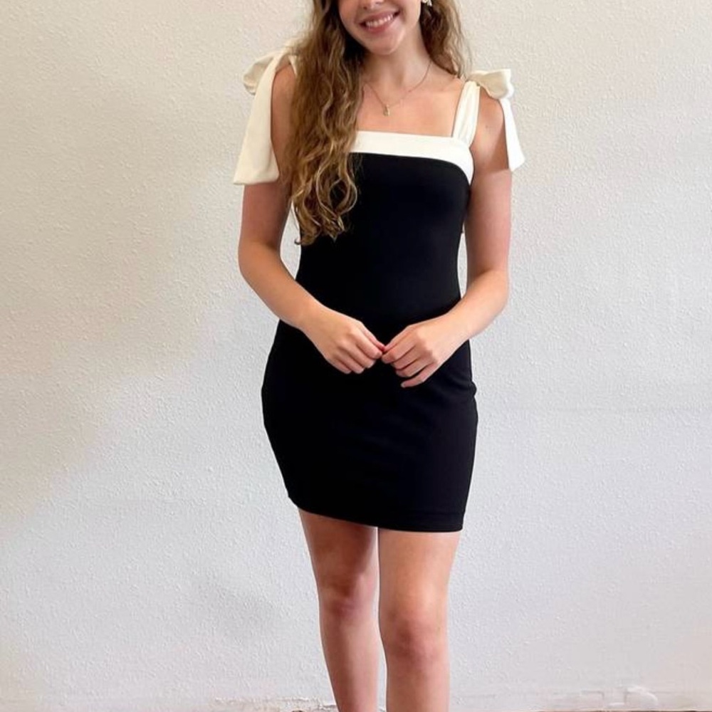 Elegant Black and White Dress
